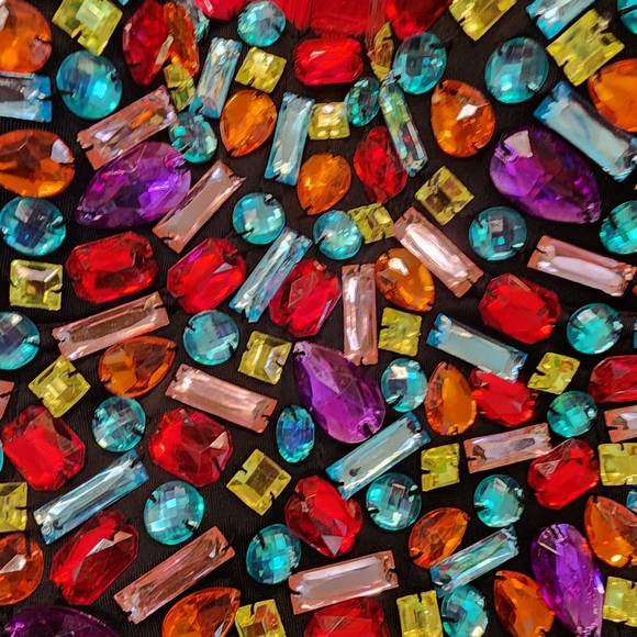 Black Rhinestone Bedazzled Bustier Corset Women's Size M (runs small) - Picture 7 of 15